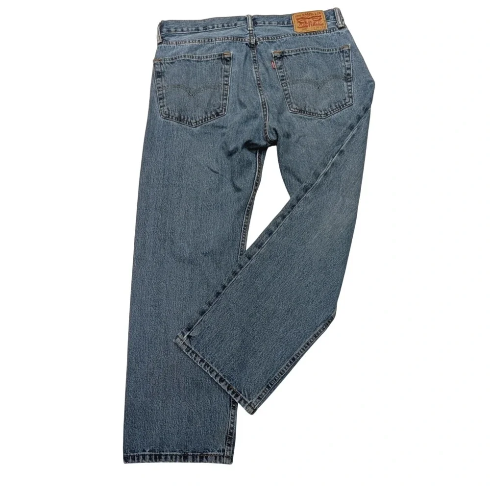 Levi's 505 Regular Fit Straight Leg Blue Wash Denim Jeans Men's‎ Size 36x29